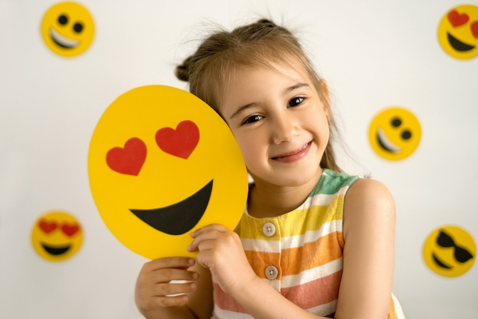World emoji day. Anthropomorphic smile Face.